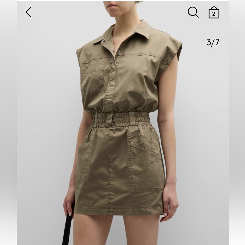 Pistola Rosie Cotton Mini Shirtdress | Utility Style | Size Small